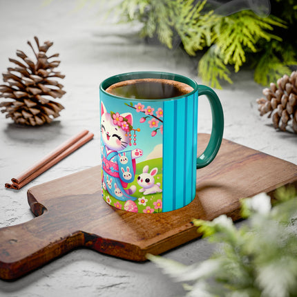 Springtime Kitten’s Easter Joy Colorful Mugs (11oz, 15oz)