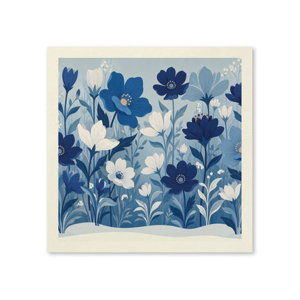 💙❄️ The Winter Blue Blossom Garden Napkins – Elegant Botanical Floral Art