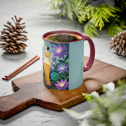 The Lady Of The Moonlit Garden Colorful Mugs – Art Deco Botanical Serenity