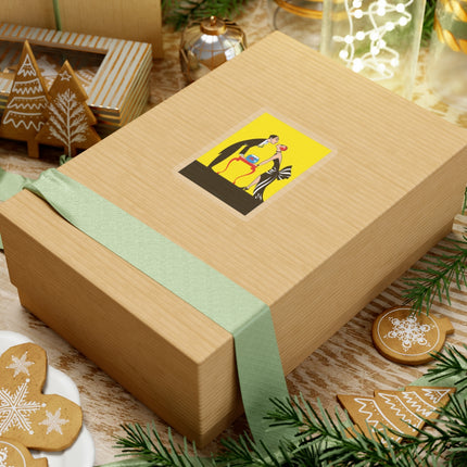 A Moment of Elegance: A Passionate Embrace Amidst Golden Splendor Kiss-Cut Stickers (4 Stickers)