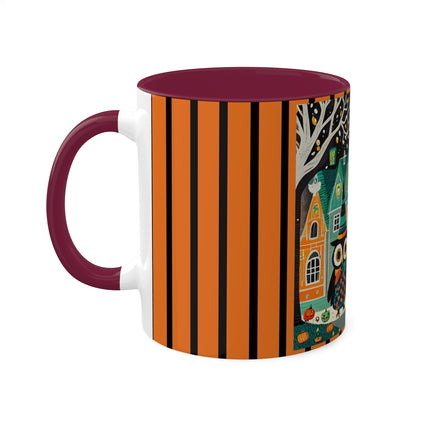 Night of the Trick-or-Treating Owlets Colorful Mugs, 11oz