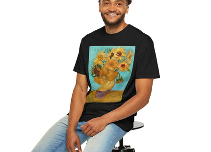 Vase with Twelve Sunflowers by Vincent van Gogh Unisex Garment-Dyed T-shirt
