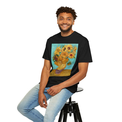 Vase with Twelve Sunflowers by Vincent van Gogh Unisex Garment-Dyed T-shirt