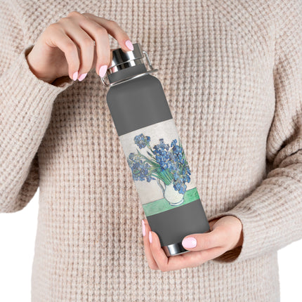 Irises by Vincent Van Gogh Copper Vacuum Insulated Bottle, 22oz