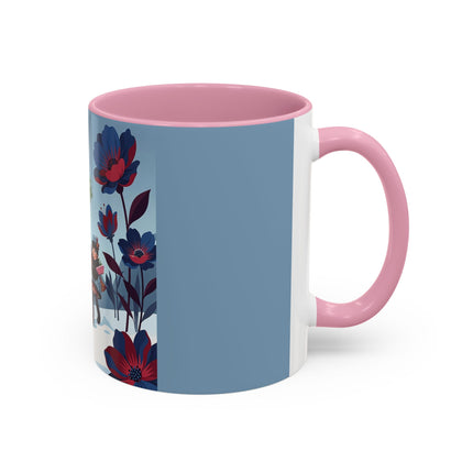 🎁🌺 The Christmas Gift Garden Stroll Colorful Mug – Art Deco Holiday Fantasy
