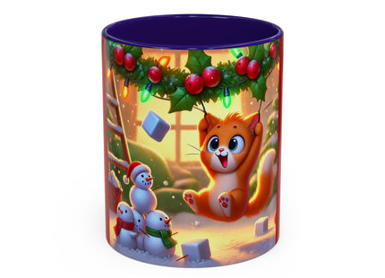 Naughty or Nice Kitten Christmas Colorful Mugs (11oz, 15oz)