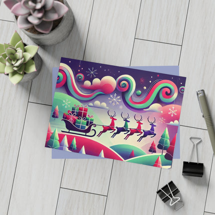 Festive Reindeer Flight Postcard Bundles (envelopes included)