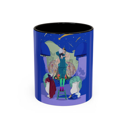 Wishes Beneath the Comet Sky Colorful Mug (11oz, 15oz) – Celestial Magic, Art Deco Elegance & Dreamy Wonder