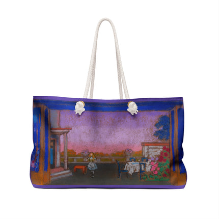 March Hare's Garden Scene Design for Alice in Wonderland by William Penhallow Henderson Weekender Bag