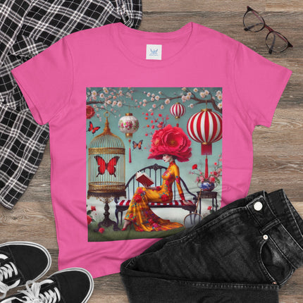 Reading In A Painted Garden Cotton Tee