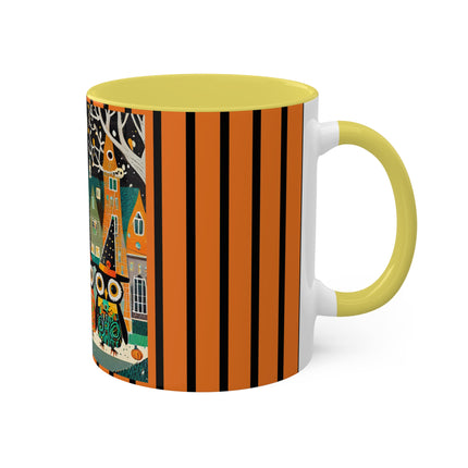 Night of the Trick-or-Treating Owlets Colorful Mugs, 11oz