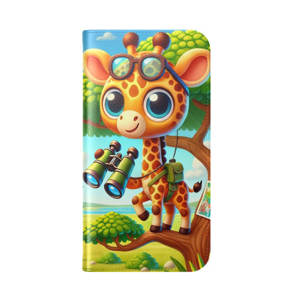 🦒🔭 Giraffe Lookout Flip Case – Adventure, Curiosity & Explorer Spirit