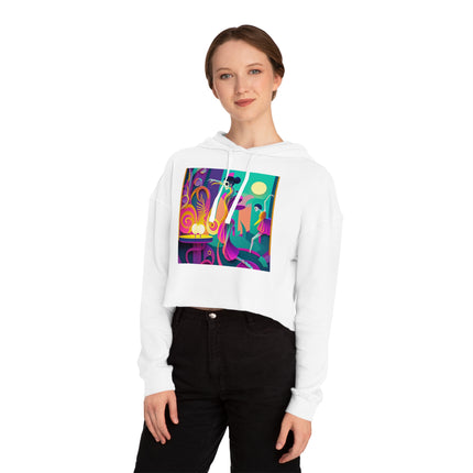 Dance of the Skeleton Ballerinas Women’s Cropped Hooded Sweatshirt