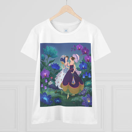 💜🌸 The Ladies Of The Enchanted Garden Cotton Tee – Art Deco Fashion Illustration