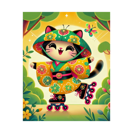 🛼✨ Firefly Dance on Wheels Matte Vertical Poster – Joyful Motion & Summer Magic