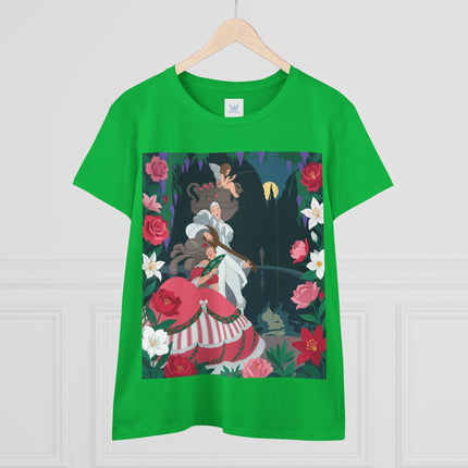 🌹🎶 The Midnight Garden Serenade Cotton Tee – Art Deco Romantic Fantasy