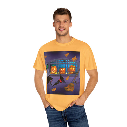 Whimsical Halloween Mischief Unisex Garment-Dyed T-shirt