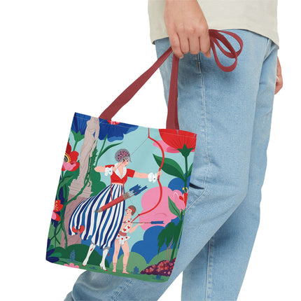🏹🌺 The Lady Of The Enchanted Garden Archery Tote Bag – Art Deco Floral Adventure