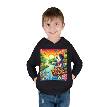Sailor Kitten’s River Adventure Toddler Pullover Fleece Hoodie