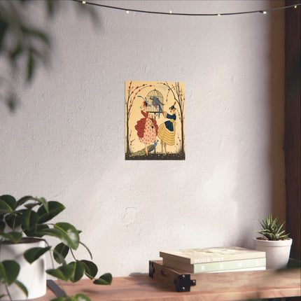 🦚🌸 The Garden Of The Exotic Birds Matte Vertical Poster – Art Deco Fashion Whimsy