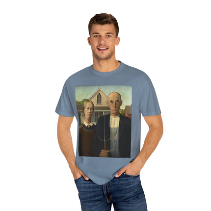 American Gothic by Grant Wood Unisex Garment-Dyed T-shirt