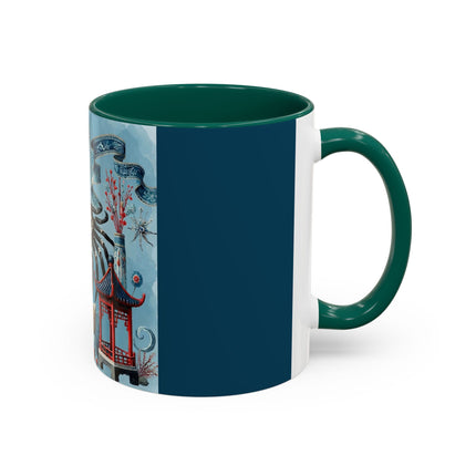 Spotted Crab & Pagoda Colorful Mug – Mystical Ocean & Asian Harmony