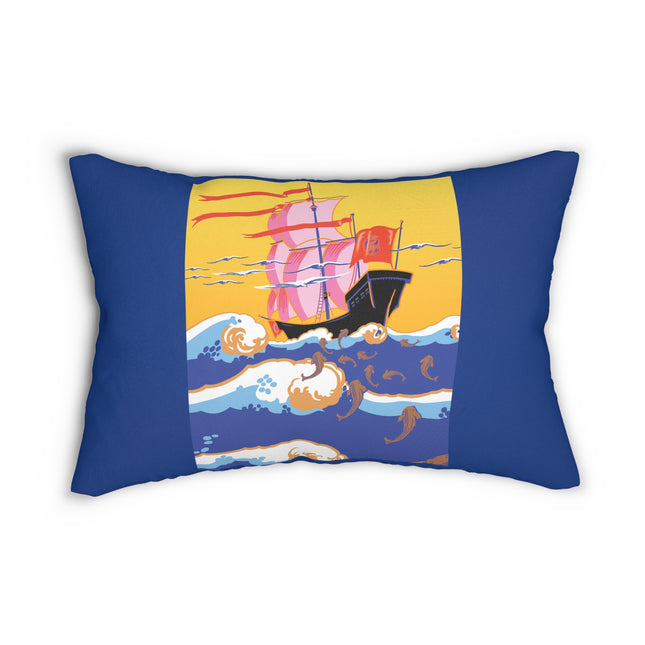 Golden Seas and Whimsical Dreams Spun Polyester Lumbar Pillow