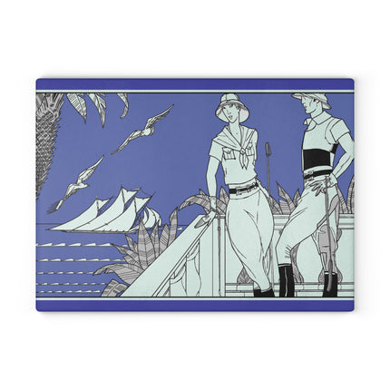 Coastal Elegance Glass Cutting Board