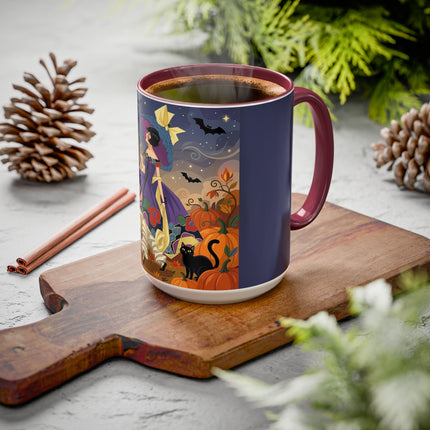 🌙🎃 The Moonlit Garden Walk Colorful Mug – Elegant Halloween Charm