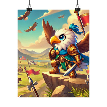 🦅⚔️ Watchful Guardian Matte Vertical Poster – Courage, Leadership & Noble Vigilance