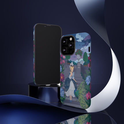 🦚🌸 The Peacock Garden Terrace Phone Case – Art Deco Floral Elegance
