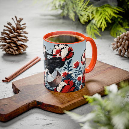 ❤️🌺 The Scarlet Blossom Dancer Colorful Mug – Art Deco Fashion Whimsy