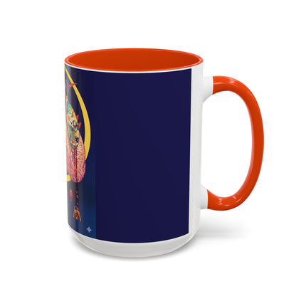 Moonlit Reflections Colorful Mug (11oz, 15oz) – Celestial Elegance, Art Deco Beauty & Dreamy Style