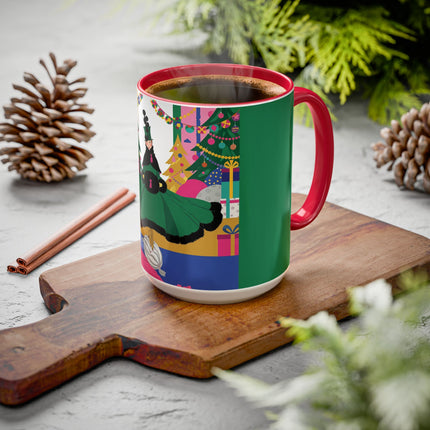 🎄🎁 The Emerald Christmas Belle Colorful Mug – Colorful Holiday Fashion Fantasy