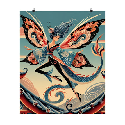 🐉🧚 Dragon Fairy of the Temple Matte Vertical Poster – Mystical Power & Ancient Elegance