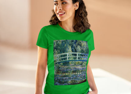 Water Lilies and Japanese Bridge by Claude Monet Women's Midweight Cotton Tee