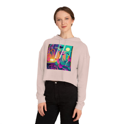 Dance of the Skeleton Ballerinas Women’s Cropped Hooded Sweatshirt