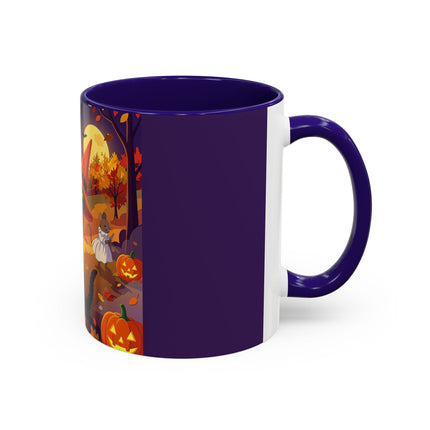 🐈‍⬛🎻 The Black Cat's Moonlit Melody Colorful Mug – Whimsical Halloween Music