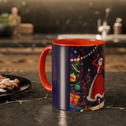 🎄❄️ The Christmas Snowball Dance Colorful Mug – Whimsical Holiday Fashion Fantasy