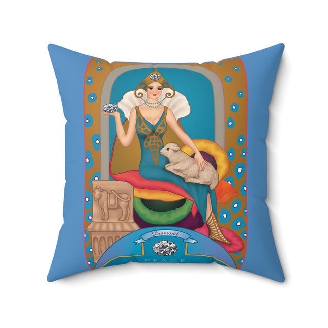 April & Diamond (from the Gem Series) by Sofia Chiostri Spun Polyester Square Pillow