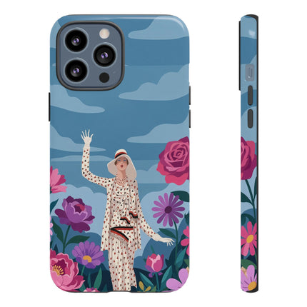 🌺👒 The Grand Flower Promenade Phone Case – Art Deco Fashion Illustration