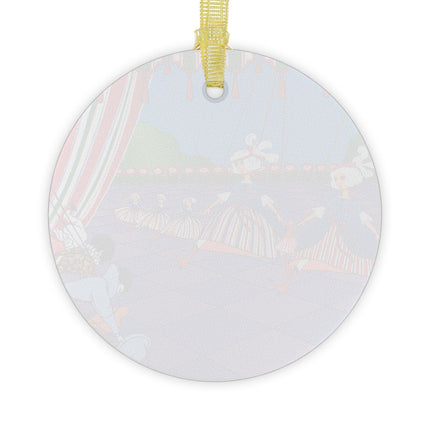 Dancing Puppets Glass Ornament