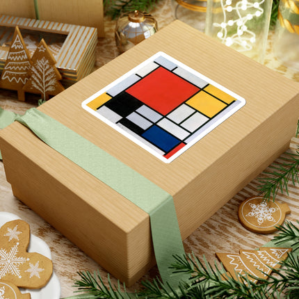Composition with Red, Yellow, Blue, and Black by Piet Mondrian Kiss-Cut Stickers (4 Sizes)