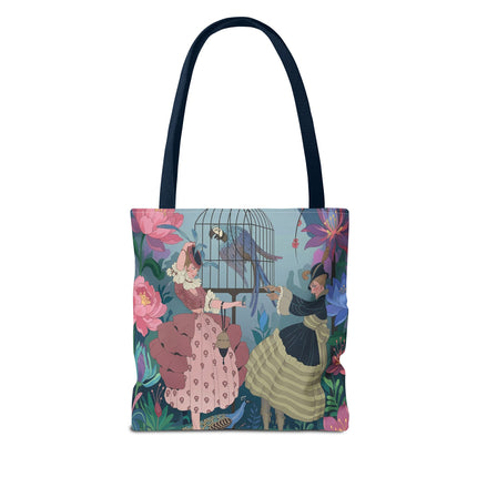🦜🌸 The Ladies Of The Enchanted Aviary Tote Bag – Art Deco Floral Fantasy