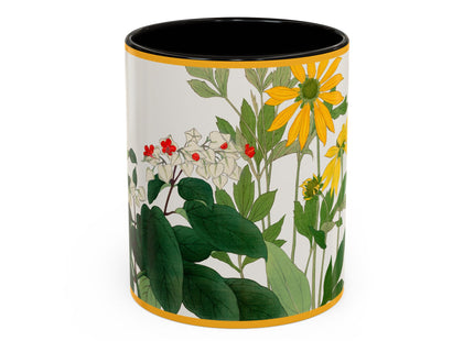 Clerodendrum & Rudbeckia Flower by Tanigami Kônan Colorful Mugs (11oz, 15oz)