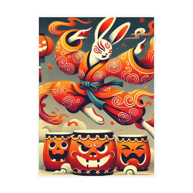 Jack-O’-Lantern Drums & The Kabuki Rabbit Postcards (envelopes included) - Bundles of 10, 30, 50 Pieces