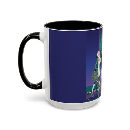 Moonlit Garden Waltz Colorful Mug (11oz, 15oz) – Rococo Romance, Garden Elegance & Enchanted Dance