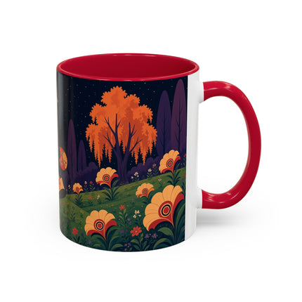 🌙🌼 The Moonlit Floral Dancer Colorful Mug – Art Deco Garden Fantasy