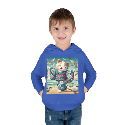 Geisha Kitten by the Seaside Toddler Pullover Fleece Hoodie