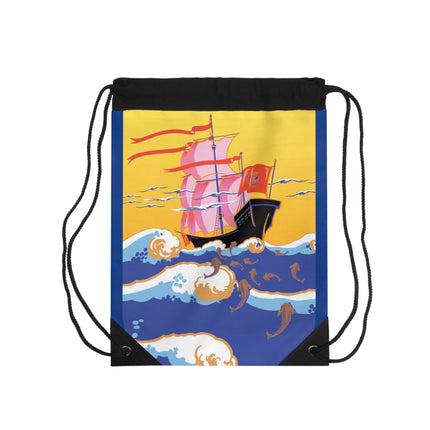 Golden Seas and Whimsical Dreams Drawstring Bag
